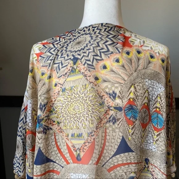 UMGEE womans dolman open cardigan short sleeve size S/M lightweight print - Picture 9 of 16